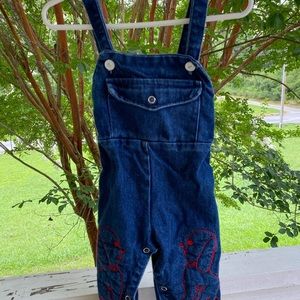 Vintage embroidered overalls